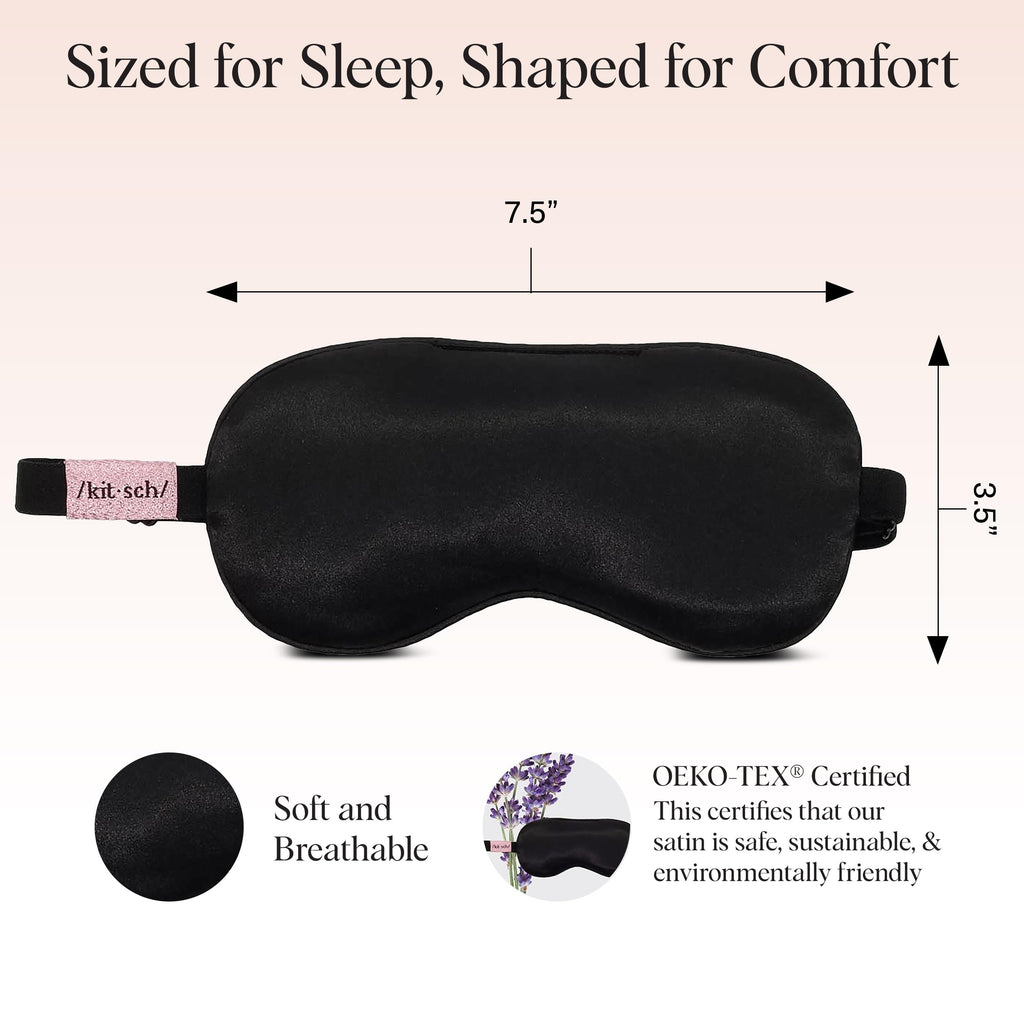 Kitsch Contour Pillow Eye Mask – Softer Than Silk Eye Masks for Sleep, Blindfold Sleep Masks for Women & Men, No Eye Pressure, Lightweight, Eye Care, Travel Essentials - Blush
