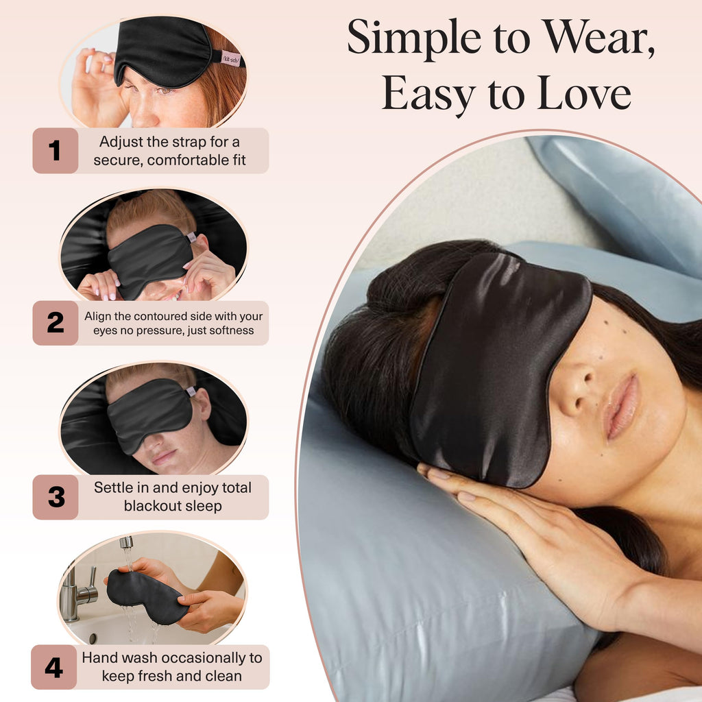 Kitsch Contour Pillow Eye Mask – Softer Than Silk Eye Masks for Sleep, Blindfold Sleep Masks for Women & Men, No Eye Pressure, Lightweight, Eye Care, Travel Essentials - Blush