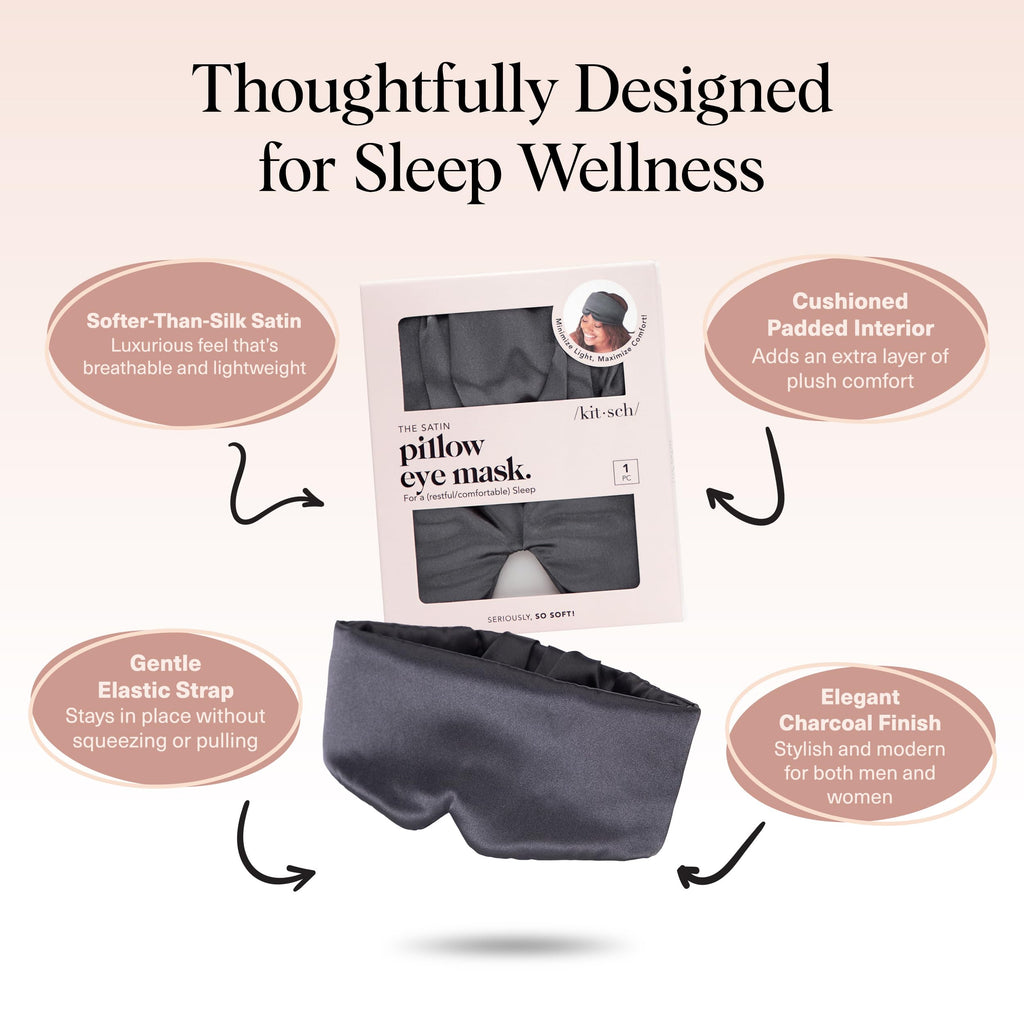 Kitsch Contour Pillow Eye Mask – Softer Than Silk Eye Masks for Sleep, Blindfold Sleep Masks for Women & Men, No Eye Pressure, Lightweight, Eye Care, Travel Essentials - Blush